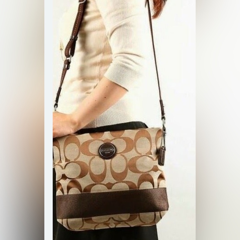 Coach Tan and Brown Crossbody Bag